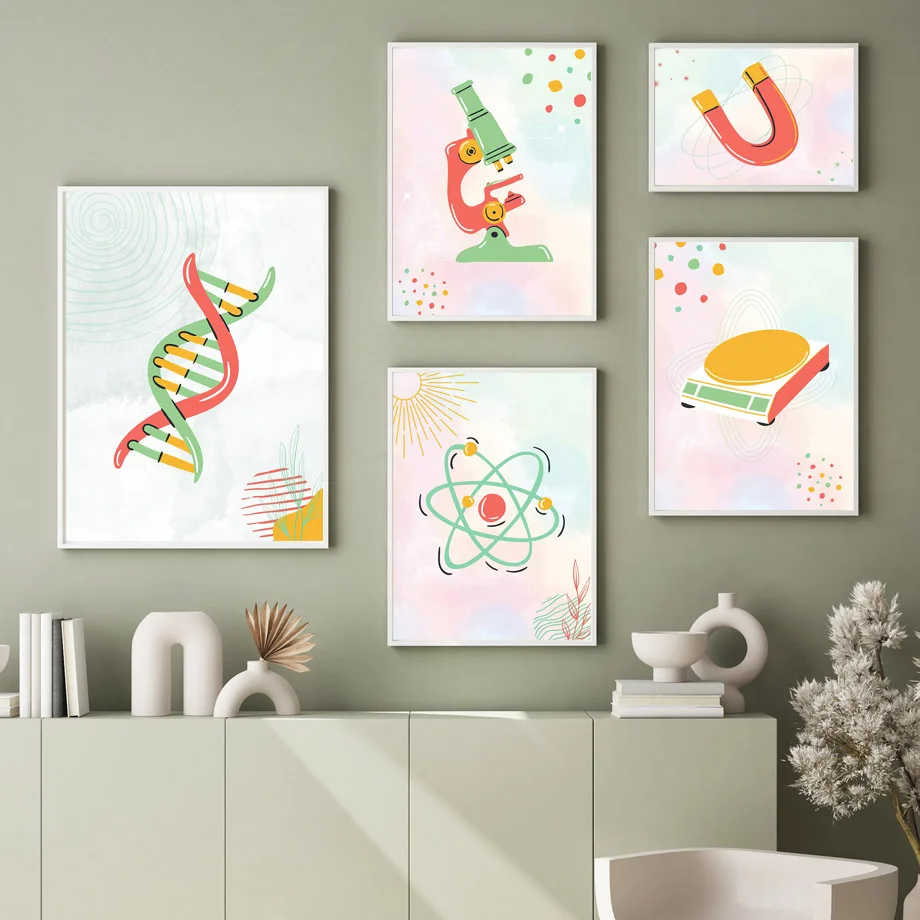 Science Nursery - لوحات فنية جدارية بتصميم مينيماليستي لطباعة
