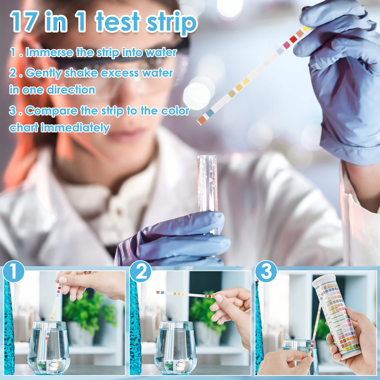 5-17 في 1 شرائط اختبار حوض الس - مراجعة Ph Strip Test وسعره